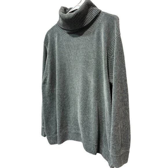 Lafayette 148 Women’s 100% Silk Sweater Turtleneck Gray Size XL Soft Winter - Picture 2 of 9